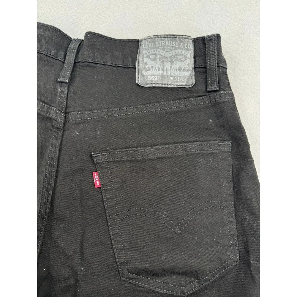 Levis 569 Loose Straight Denim Shorts Mens 31 Black 11